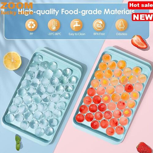 Ice Cube Tray with Lid and Bin,Round Ice Trays for Freezer