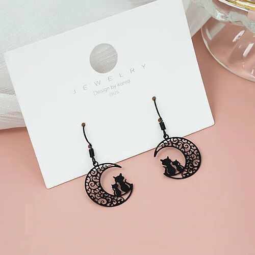 2023 rendy Cute Cat Drop Earring For Women Korean Fashion Fu