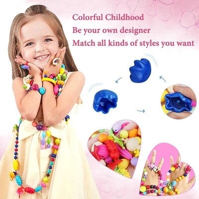 100pcs Pop Beads Children Girls Princess Jewelry Making Kit