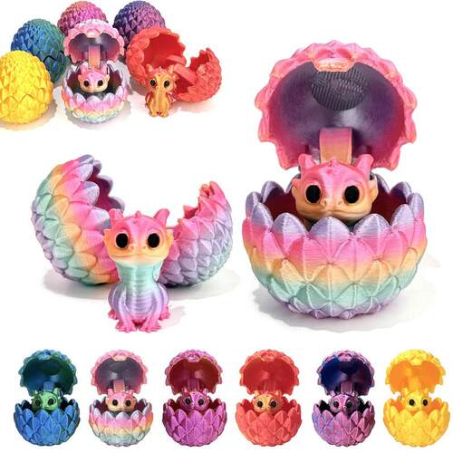 3D Printed Dragon Eggs Set with Mini Cute Dragon Inside toys