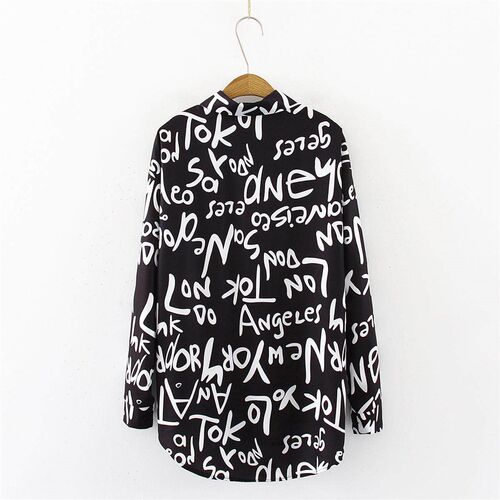 letter printing Women/Man Blouse couple Blouses streetwear 2