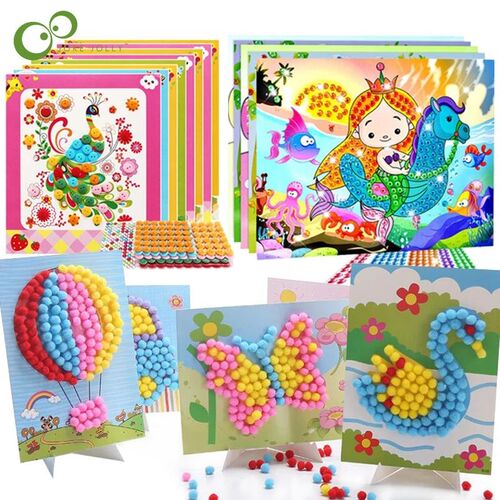 5Pcs DIY Craft Toys Button ers Pompom ers Diamond ers Painti