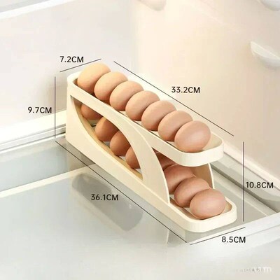New Automatic Rolling Egg Holder Rack Fridge Eggs Storage Bo