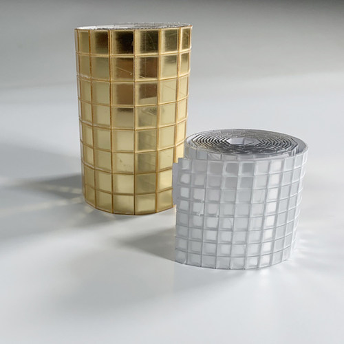 Self-Adhesive Real Glass Craft Mini Square Mirrors Mosaic Ti