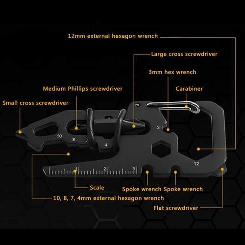 Stainless Steel Outdoor Tools Carabiner Clip Bottle Opener K