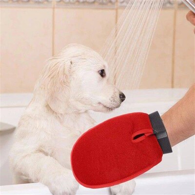 Pet Bathing Massage Gloves Double Effect Brushing Gloves