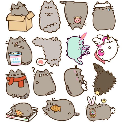 50pcs Kawaii Chunky Cat Stickers Cute Decorative Stationery