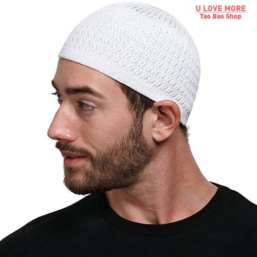 Winter Knitted Muslim Men Prayer Hats Unisex Beanies Cap War