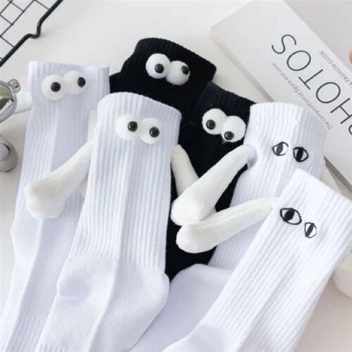 Halloween Magnetic Socks with Hands Women Men Fashion Black