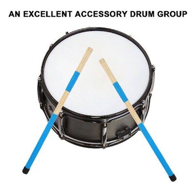 Wooden Drum Brush Bamboo Drumsticks 3Pairs Blue Random