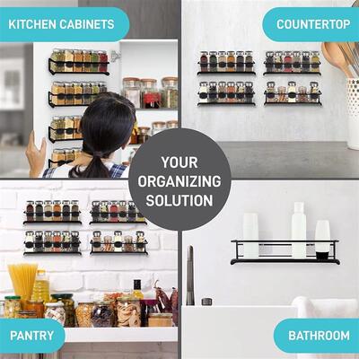 4/2Pcs Kitchen Spice Rack Seasoning Bottle Holder Stainless