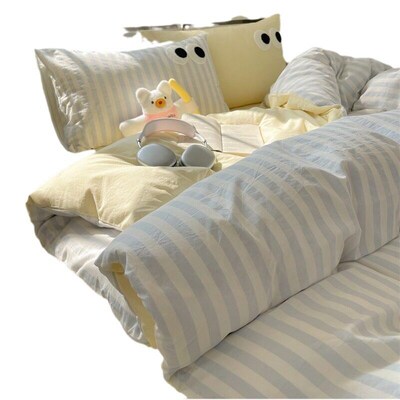 Cotton color woven washed cotton four piece set ins pure co