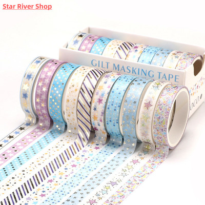 10Rolls/Set Foil Slim Washi Tape DIY Decoration Scrapbooking