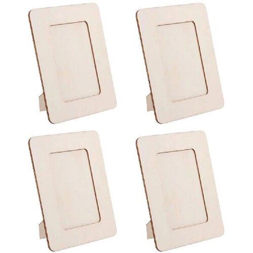 4 Pcs Wooden DIY Photo Frame Child Picture Project Frames