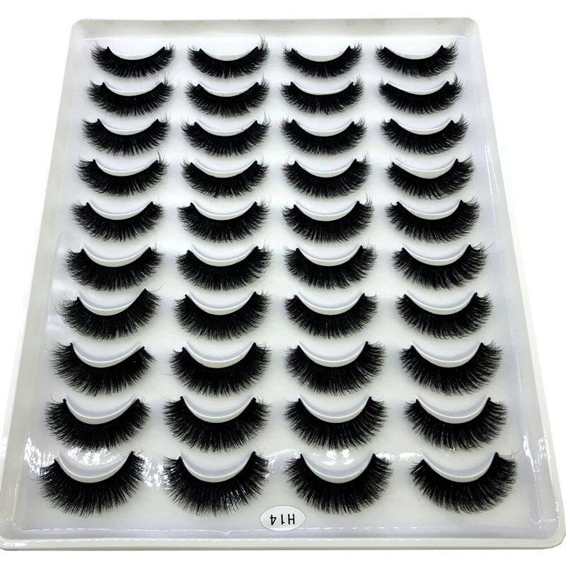 2023 New 20 pairs natural long 3D mink false eyelashes fake - 实物图