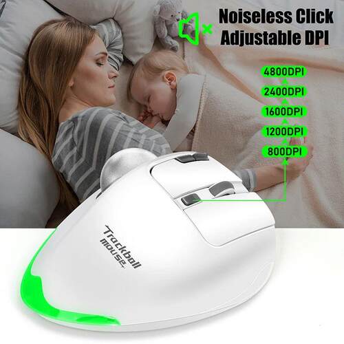 Ergonomic 2.4G Dual Model Rechargeable Wirelss Trackball Mou