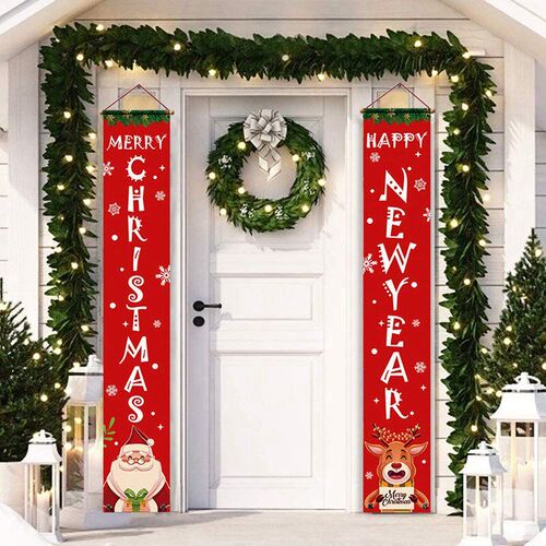 Christmas Door Decoration  Merry Christmas Banner Decor for