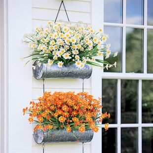 1 Bundles Outdoor Artificial Daisies Fake Flowers UV Resista