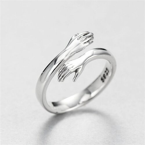 Vintage Hug Rings For Women Silver Color Open Adjustable Ele