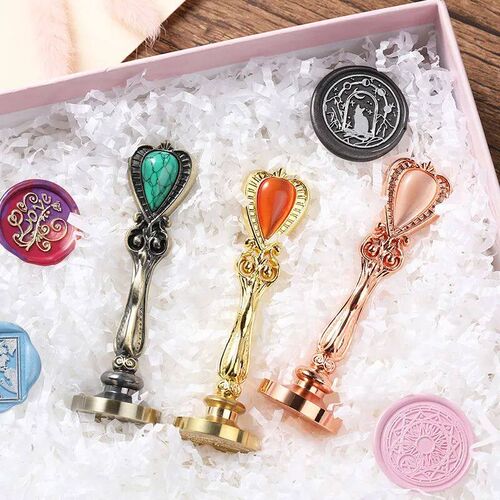Fire Paint Seal Handle Macaron Color Wooden Wooden Handle Me