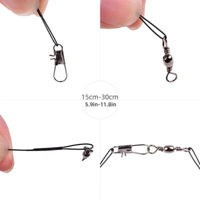 Aorace 20PCS Anti Bite Steel Fishing Line Steel Wire Leader