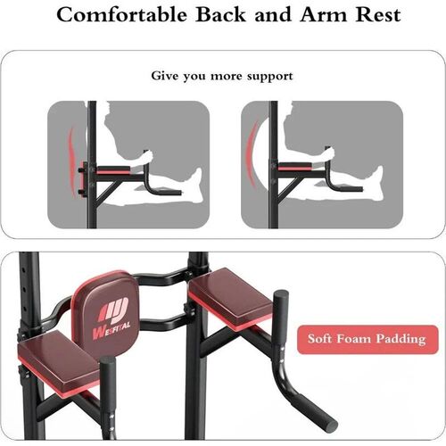 Pull Up Bar Power Tower Dip Bar Station Dip Stand Multi-Func
