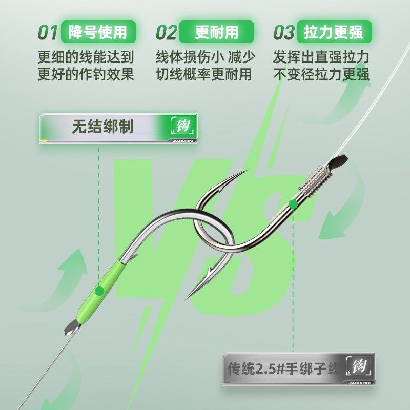 佳钓尼新关东无结子线钩鲢鳙成品绑好防缠有刺无刺大物鱼钩黑坑,户外/登山/野营/旅行用品,鱼钩,淘宝优惠券,粉丝福利购,淘宝优惠卷