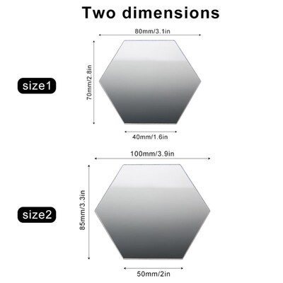 48pcs Hexagon Mirror Wall Stickers DIY Art Wall Decoration L