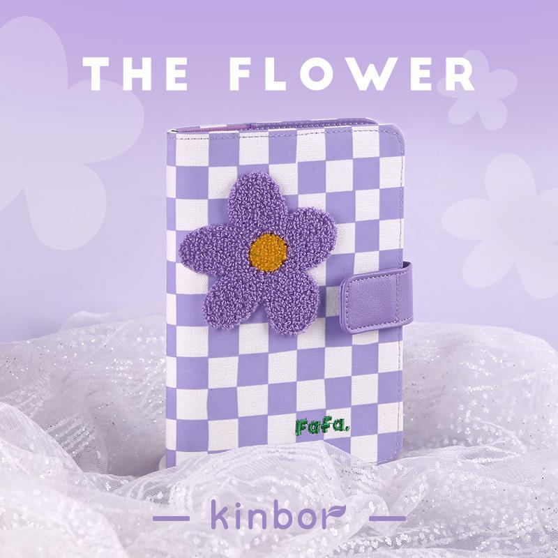 kinbor创意少女心A6手账本精致花卉刺绣笔记本子记事本日程计划本