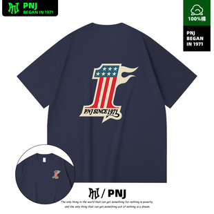 港风街头风情侣短袖潮流爆款印花T恤休闲百搭圆领套头纯棉上衣