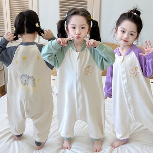 宝宝睡袋春秋冬款 儿童德绒分腿防踢被子神器男孩女童婴儿连体睡衣