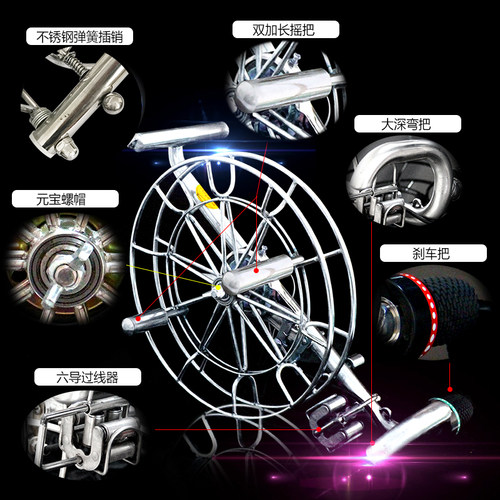 风筝轮不锈钢放飞轮风筝线轮 多尺寸背带轮省力大型风筝轮