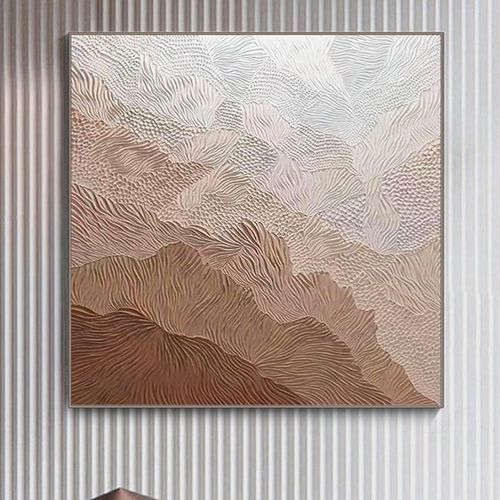 餐厅背景墙装饰画5d立体侘寂风油画客厅奶油风大幅抽象浮雕肌理画