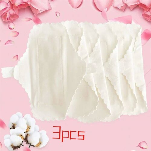 3pcs Cotton Reusable Thin Sanitary Pads Leakproof Washable W