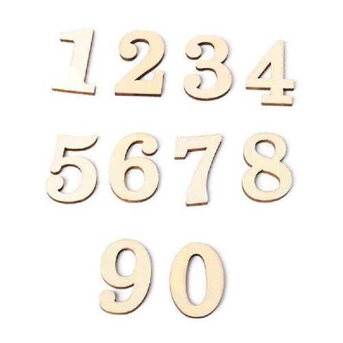 10pcs Wooden Digital Number DIY Craft Household Decorative