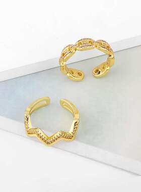 Fashion chain ring female simple temperament full diamond ge