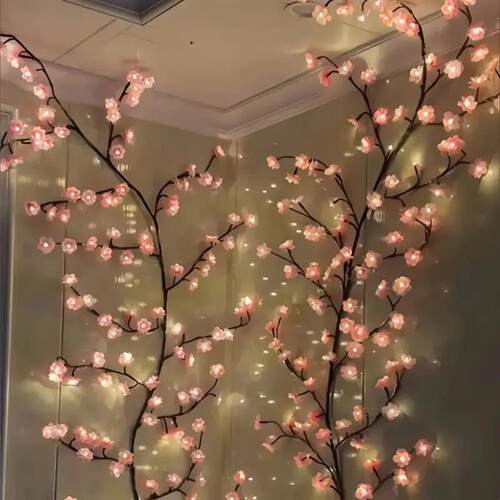 1PC 96LEDS Pink Cherry Blossom Vine Lights, Branch Lights, 8