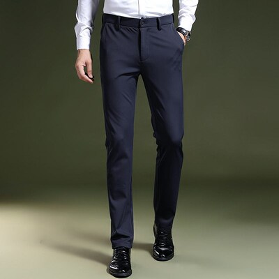 Ice Silk Pants Spring and Summer Business Mens Casual Pants