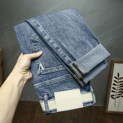 Mens Jeans Slim-fit Skinny Summer Thin High-end Mens Pan t