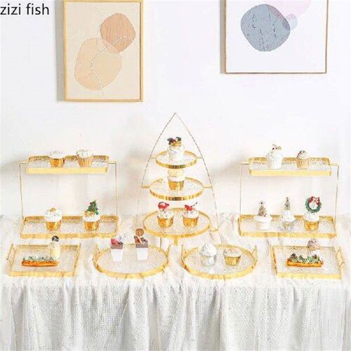 Metal Acrylic Storage Tray Dessert Plate Cake Plate Dim Sum