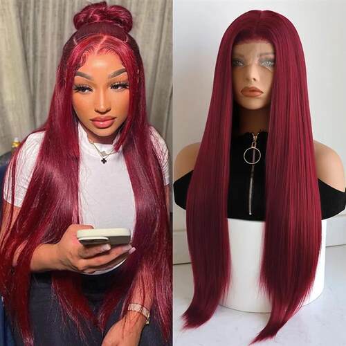 13x3.5 Synthetic Lace Front Wigs For Women Silver Grey Ginge