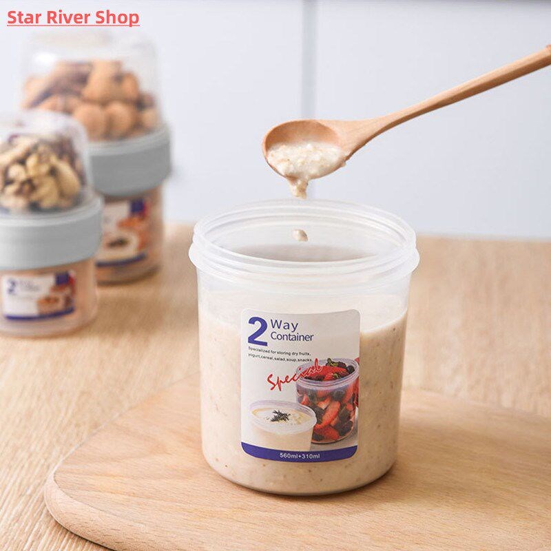 Breakfast On The Go Cups Cereal And Milk Container Airtight图片