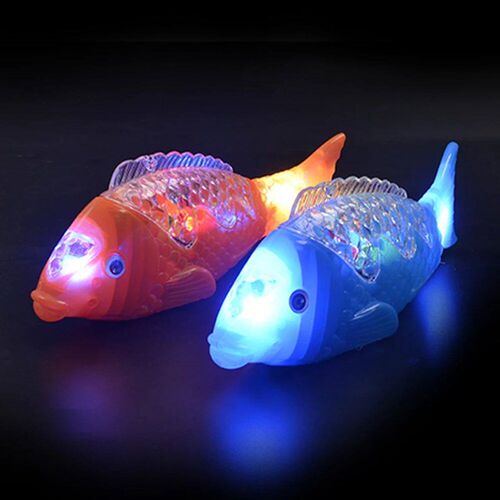 Simulation Swimming Electric Fish Toy Kids LED Lighting Musi