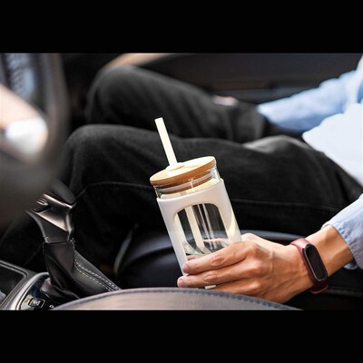 Glass Tumbler Reusable Iced Coffee Smoothie Cups Drinking