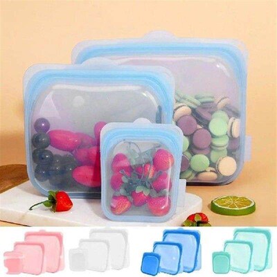 Airtight Silicone Food Storage Bag Food-Grade Reusable
