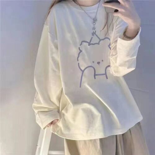 Autumn Womens Sweetshirts Love Print O-Neck Pullovers Sweat