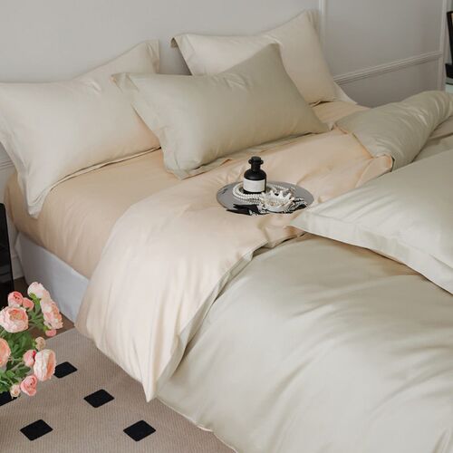 100s Horse tton Plain Solid lor Four-piece Set Pure tton Sim