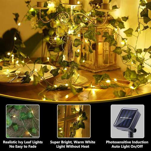 2M 20 LED Green Leaf String Light Garden Lights New Year Dec