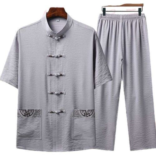 Summer Short-sleeved Tang Suit Mens Casual Suit Mens Dads