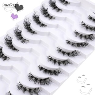 Fake Eyelashes 3/6/10 Pairs Half Lashes Cat Eyelash Natural